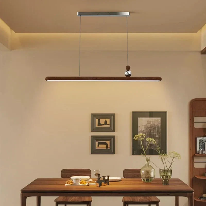 Axyaa Wood Chandelier: Minimalist High-End Pendant Lamp for Living Room