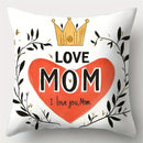 Axyaa Love Crown Mother's Day Pillowcase Set, 4pcs, 17.7"x17.7", Single-Sided