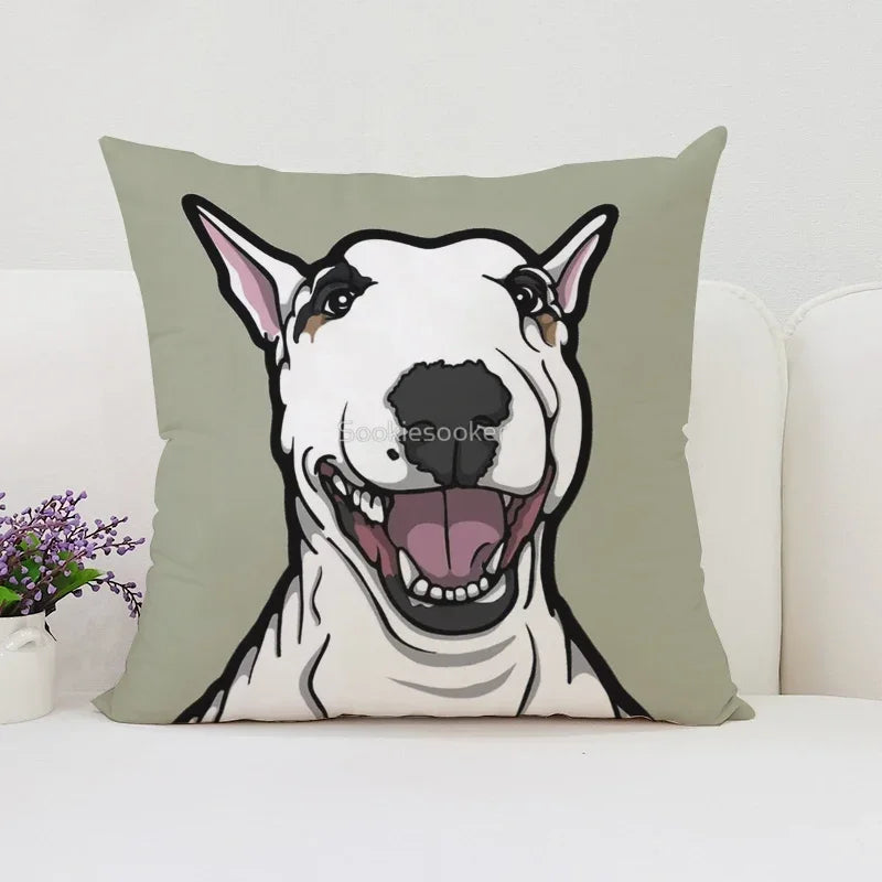 Bull Terrier Art Anime Pillow Cover 40x40 Axyaa Home Decor Throw Pillow