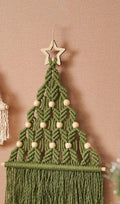 Axyaa Boho Christmas Macrame Wall Art Tree Decor - Holiday Xmas Hanging
