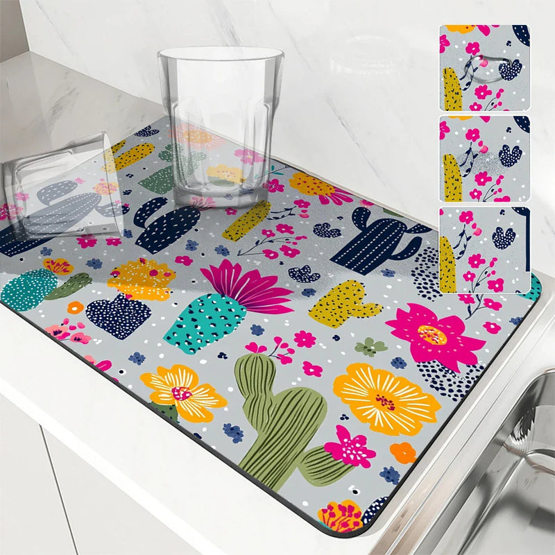 Axyaa Absorbent Draining Mat for Kitchen & Bathroom