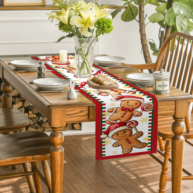 Axyaa Christmas Santa Table Runner for Dining Table Decoration