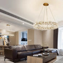 Axyaa Modern Crystal Chandelier with LED Lighting for Home Décor