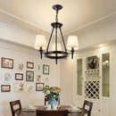 Axyaa American Country Retro Fabric Chandelier for Living Dining Room Home Decor