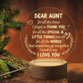 Axyaa 3D Night Light Wooden Base Acrylic LED Lamp, Personalized Gift