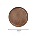 Round Black Walnut Tray by Axyaa - Wooden Plate for Home, Afternoon Tea, Snacks