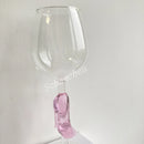 Axyaa Pink High Heel Stem Red Wine Cocktail Glass 300ml 10oz