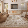 Axyaa Nordic Style Vintage Living Room Rug - Machine Washable & Non-slip