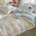 Axyaa French Lace Double Four-Piece Bedding Set with Wrinkled Yarn - 3-Piece Optional