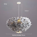 Gray Feather Bedside Lamp for Axyaa Nordic Minimalist Girl's Bedroom