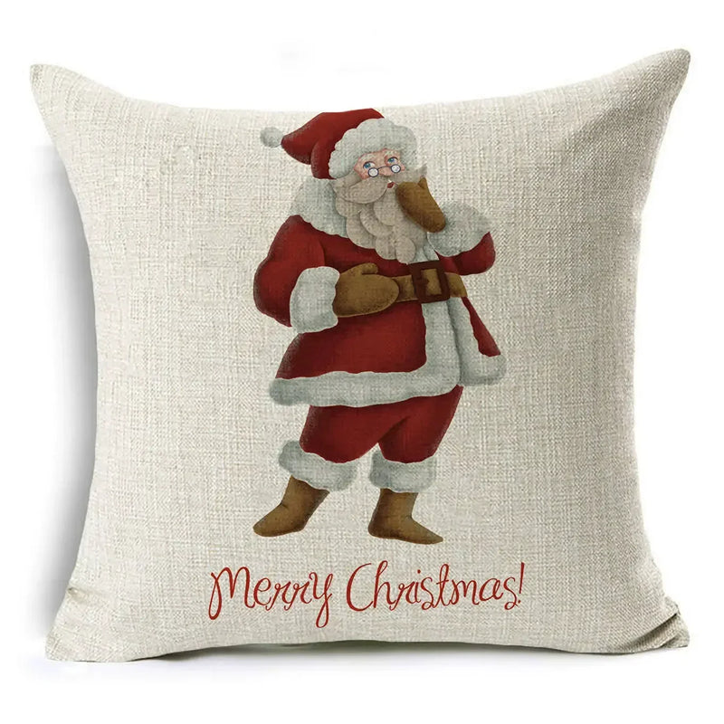 Christmas Santa Claus Pillowcase: Axyaa Linen Decoration for Car Sofa 45cm * 45cm