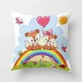 Axyaa Fox Cartoon Pillowcase for Sofa 45*45 Throw Pillow Cover Decoration