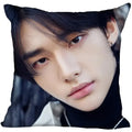 Axyaa Satin Hwang Hyunjin Pillow Cover - Decorative Bedroom Office Pillowcase Square Zipper Case