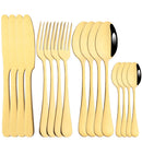 Axyaa 16-Piece Stainless Steel Cutlery Set - Silverware Spoon Knife Fork Tableware