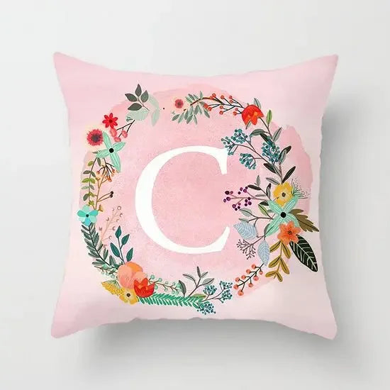 Axyaa Wreath Alphabet Pillow Cover - 45x45cm