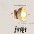 Axyaa Wabi Sabi LED Wall Lights Wood Yellow Travertine Bedside Lamps