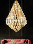 Axyaa Luxury Crystal Pendant Light - Grand Chandelier for Villa, Hotel, Restaurant