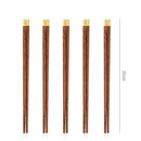 Axyaa 25cm Wooden Chopsticks Set with Brass Engraved Fortune Chinese Character