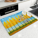 Axyaa Kitchen Drying Mat: Autumn Oil Absorbent Placemat for Cup Drying