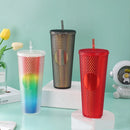 Axyaa 710ML Studded Double Wall Durian Tumbler with Lid and Straw