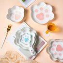 Axyaa Cute Cat Claws Ceramic Meal Grids Plates for Creative Fat Reduction