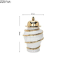 Axyaa Golden Electric Ceramic Vase Decorative Flower Arrangement Ornament