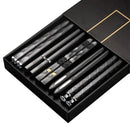 Axyaa 5 Pairs Alloy Chopsticks Sushi Sticks Reusable Home Kitchen Tableware