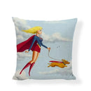 Axyaa Cute Animal Painted Cushion Covers for Home Decor and Gifts