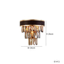 Axyaa Smoky Grey Crystal Chandelier LED Pendant Light, Luxe Leather, Dimmable for Living Room