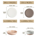 Axyaa Stoneware Dinnerware Set with Mix-Color Sesame Layered Glaze - 16/32 Piece