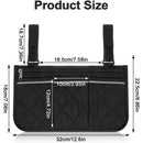 Axyaa Wheelchair Armrest Storage Bag - Large Capacity Organizer