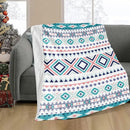 Axyaa Flannel Geometric Bohemian Blanket - Ethnic Style Pattern for Bed, Sofa, Camping