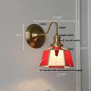 Axyaa Green Glass LED Wall Sconce with Copper Knob Switch