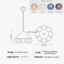 Axyaa Gold Cone Pendant Chandelier Modern Bubble Glass LED Hanging Lamp
