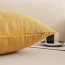 Axyaa Linen Pillow Cover in Green, Grey, White, Cream & Mustard - 12x20", 18x18", 25x25"