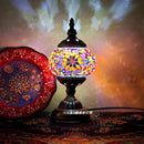 Axyaa Vintage Turkish Mosaic Table Lamp Handcrafted Glass Night Light