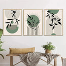 Modern Boho Sun Leaves Wall Art Canvas Print for Living Room Decor by Axyaa