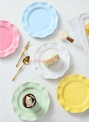 Axyaa Retro Wind Flower Edge Ceramic Dining Plate