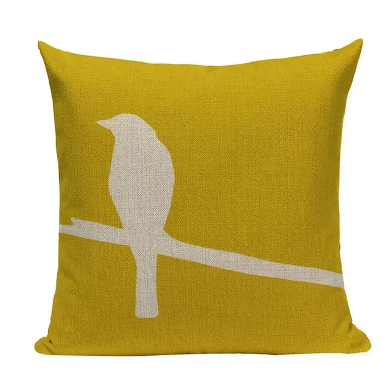 Axyaa Yellow Geometric Linen Pillow Case 45*45cm