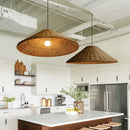Axyaa Rattan Hand Knitted Suspension Pendant Lights for Dining Room Kitchen