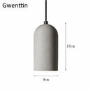 Axyaa Retro Cement Pendant Lamp: Vintage LED Hanging Lights for Dining Room or Cafe