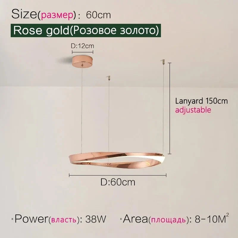 Axyaa Nordic LED Pendant Chandelier for Modern Living Room Lighting