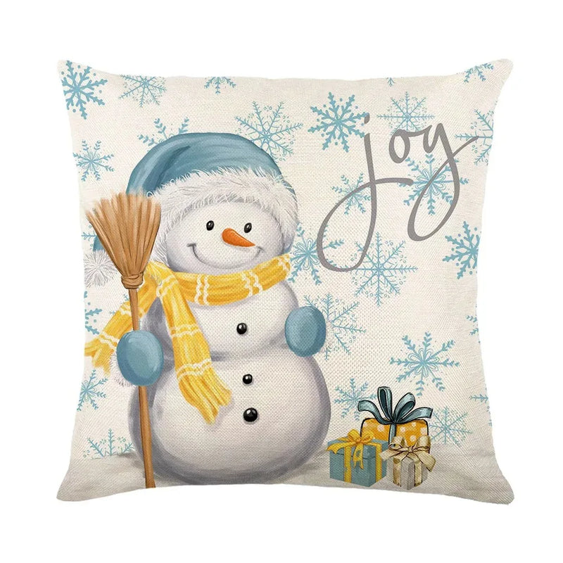 Merry Christmas Pillow Cover Set with Festive Prints - Axyaa