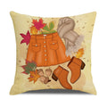 Axyaa Pumpkin Squirrel Print Thanksgiving Pillow Cover 45x45cm Holiday Decor