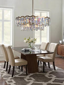 Italian Crystal Round Led Pendant Lamps by Axyaa - Classic Luxury for Dining, Living & Bedroom
