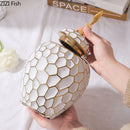 Axyaa Ceramic Flower Vase with Lid - Floral Arrangement & Storage Solution