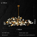 Axyaa Luxury Crystal Branch Chandelier for Villa Living Room, All Copper Elegant Design
