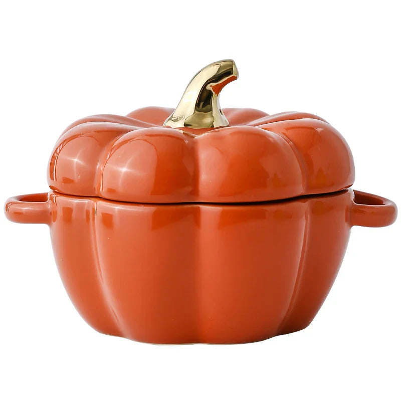 Axya 6.5" Ceramic Pumpkin Bowl - Creative Kitchen Storage for Fruit and Salad