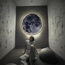 Axyaa LED Moon Wall Lamp: Remote Control Dimmable Night Light