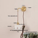 Axyaa Ceramic LED Wall Lamp with Pull Chain Switch, Up Down Rotation